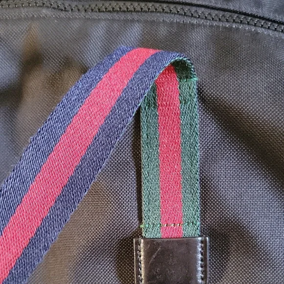 Gucci Black Techno Cat Head Duffel Bag with Red and Green Stripes - Picture 13 of 16